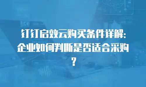 钉钉启效云购买条件详解：企业如何判断是否适合采购？
