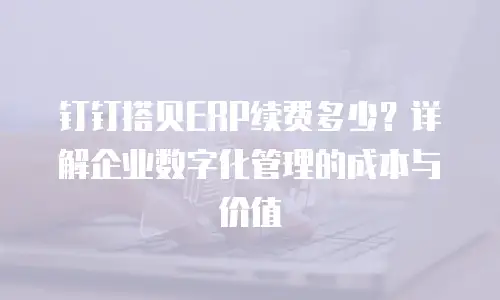 钉钉搭贝ERP续费多少？详解企业数字化管理的成本与价值