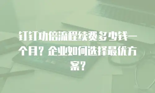 钉钉功倍流程续费多少钱一个月？企业如何选择最优方案？
