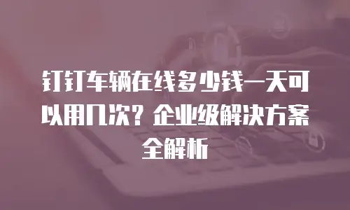 钉钉车辆在线多少钱一天可以用几次？企业级解决方案全解析