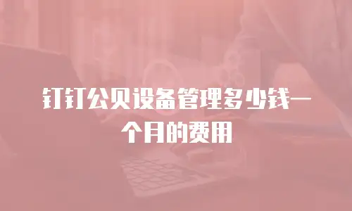 钉钉公贝设备管理多少钱一个月的费用