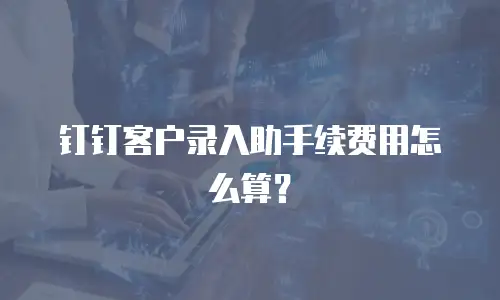 钉钉客户录入助手续费用怎么算？