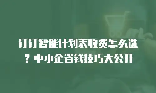 钉钉智能计划表收费怎么选？中小企省钱技巧大公开