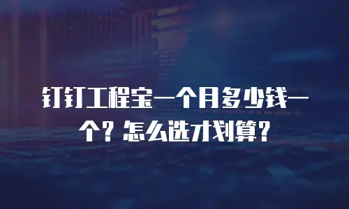 钉钉工程宝一个月多少钱一个？怎么选才划算？