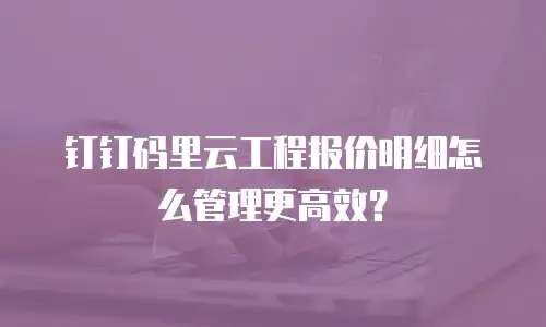 钉钉码里云工程报价明细怎么管理更高效？