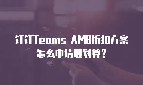 钉钉Teams AMB折扣方案怎么申请最划算？