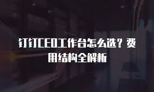 钉钉CEO工作台怎么选？费用结构全解析