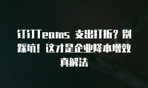 钉钉Teams 支出打折？别踩坑！这才是企业降本增效真解法