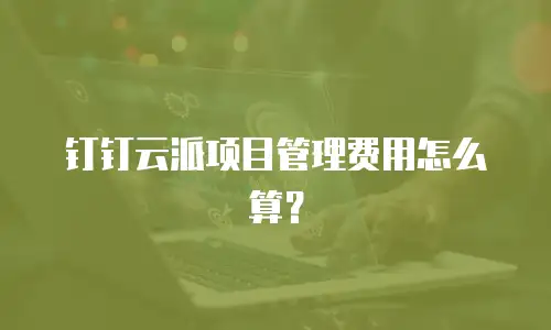 钉钉云派项目管理费用怎么算？