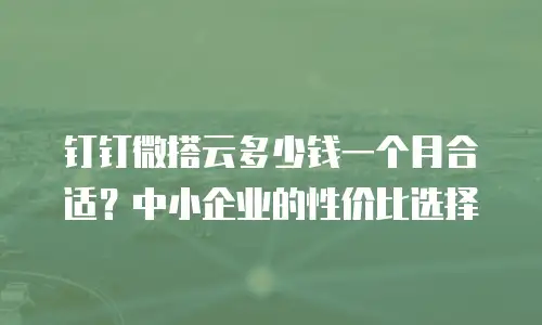 钉钉微搭云多少钱一个月合适？中小企业的性价比选择