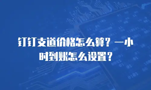 钉钉支道价格怎么算？一小时到账怎么设置？