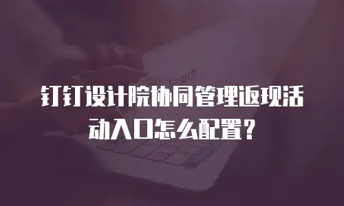 钉钉设计院协同管理返现活动入口怎么配置？