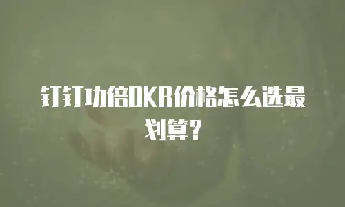 钉钉功倍OKR价格怎么选最划算？