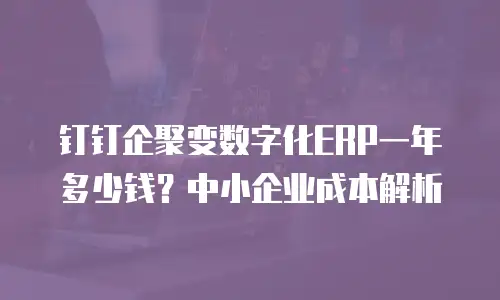 钉钉企聚变数字化ERP一年多少钱？中小企业成本解析