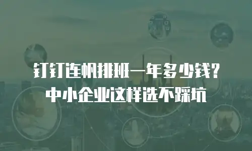 钉钉连帆排班一年多少钱？中小企业这样选不踩坑