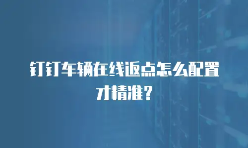 钉钉车辆在线返点怎么配置才精准？