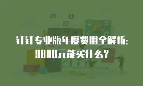 钉钉专业版年度费用全解析：9800元能买什么？