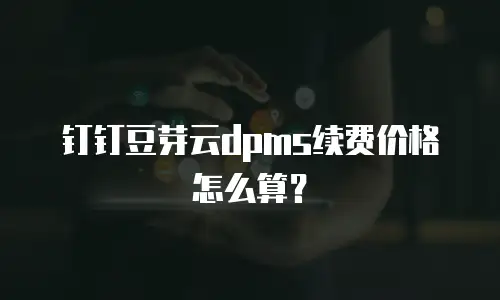 钉钉豆芽云dpms续费价格怎么算？