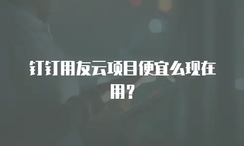 钉钉用友云项目便宜么现在用？