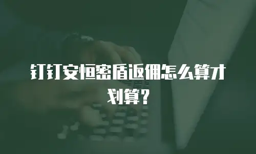 钉钉安恒密盾返佣怎么算才划算？