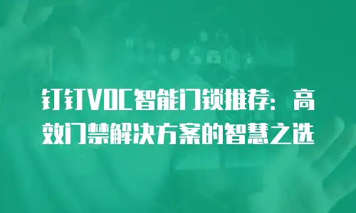 钉钉VOC智能门锁推荐：高效门禁解决方案的智慧之选