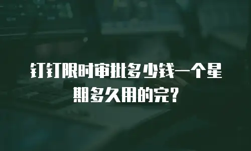 钉钉限时审批多少钱一个星期多久用的完？