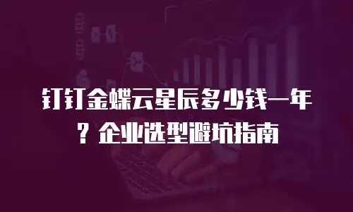 钉钉金蝶云星辰多少钱一年？企业选型避坑指南