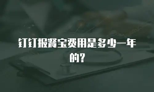 钉钉报餐宝费用是多少一年的？