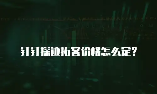 钉钉探迹拓客价格怎么定？