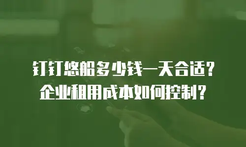 钉钉悠船多少钱一天合适？企业租用成本如何控制？