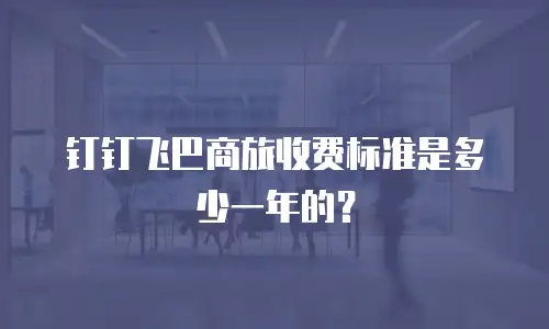 钉钉飞巴商旅收费标准是多少一年的？