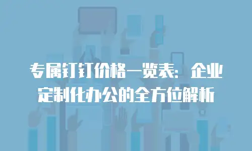 专属钉钉价格一览表：企业定制化办公的全方位解析