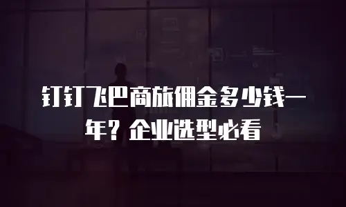 钉钉飞巴商旅佣金多少钱一年？企业选型必看