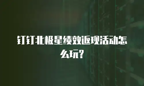 钉钉北极星绩效返现活动怎么玩？