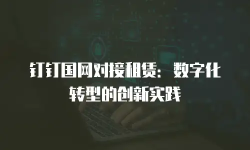 钉钉国网对接租赁：数字化转型的创新实践