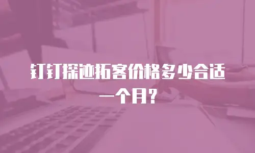钉钉探迹拓客价格多少合适一个月？