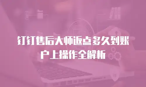 钉钉售后大师返点多久到账户上操作全解析