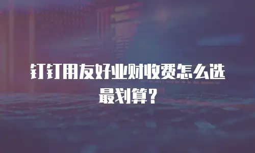 钉钉用友好业财收费怎么选最划算？