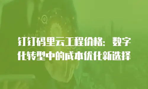 钉钉码里云工程价格：数字化转型中的成本优化新选择