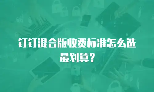 钉钉混合版收费标准怎么选最划算？
