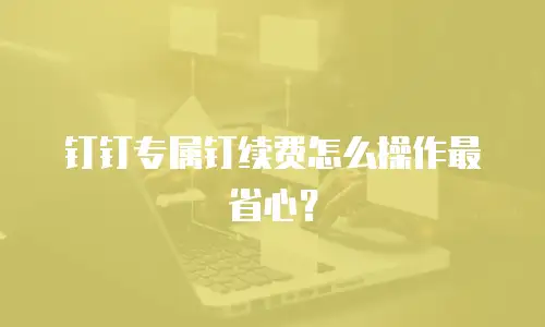 钉钉专属钉续费怎么操作最省心？