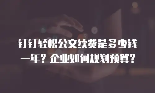 钉钉轻松公文续费是多少钱一年？企业如何规划预算？