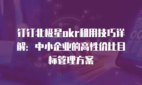 钉钉北极星okr租用技巧详解：中小企业的高性价比目标管理方案