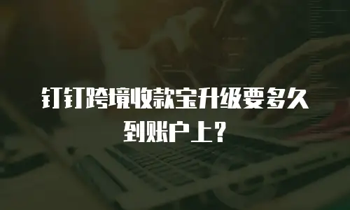 钉钉跨境收款宝升级要多久到账户上？