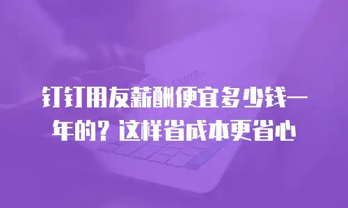 钉钉用友薪酬便宜多少钱一年的？这样省成本更省心