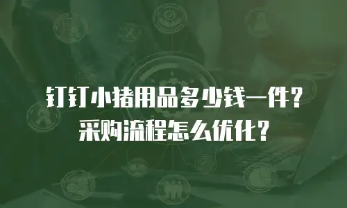 钉钉小猪用品多少钱一件？采购流程怎么优化？