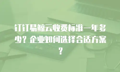 钉钉易鲸云收费标准一年多少？企业如何选择合适方案？