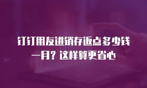 钉钉用友进销存返点多少钱一月？这样算更省心
