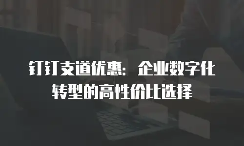 钉钉支道优惠：企业数字化转型的高性价比选择