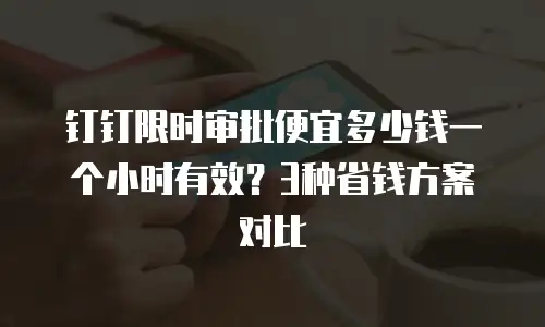 钉钉限时审批便宜多少钱一个小时有效？3种省钱方案对比